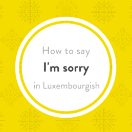 How say I'm sorry Luxembourgish